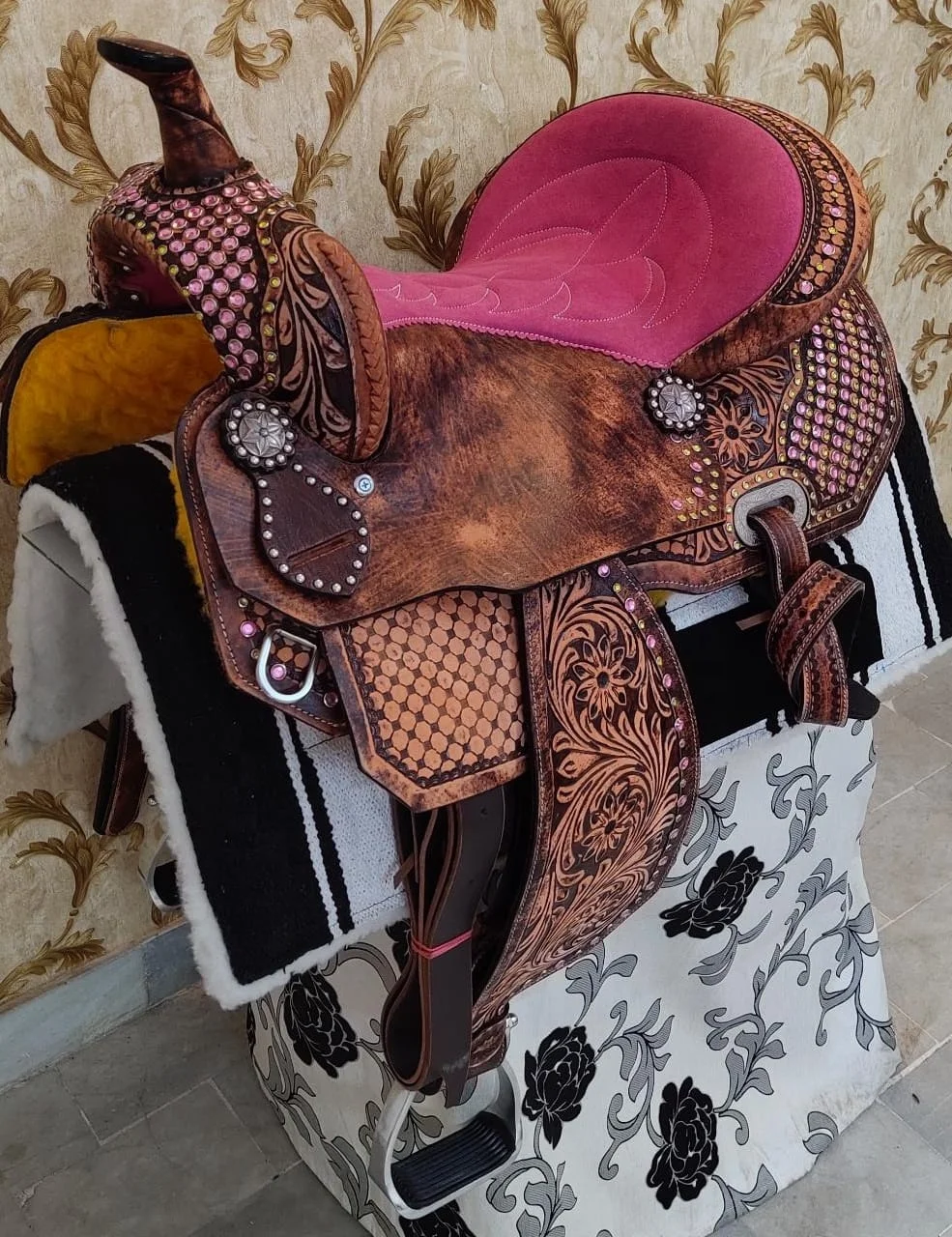 Horse Western Premium Leather Saddle Premium Western Horse Saddle