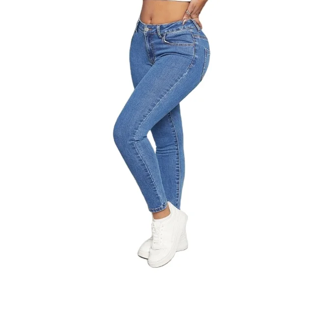 Casual Trousers Jeans Custom Destroyed Denim Jeans Skinny Jeans Women Surplus Stock Lots Clothing Supplier From BD