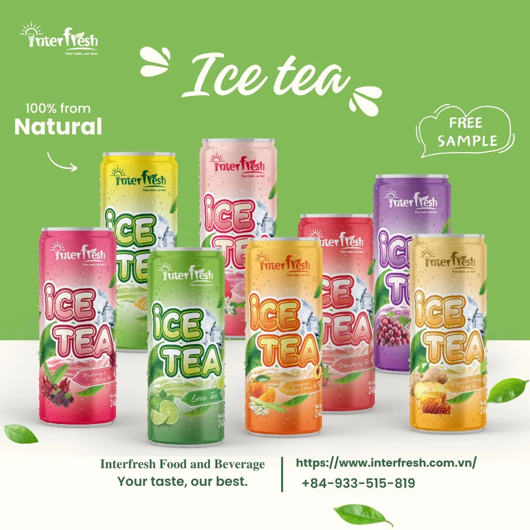 INTERFRESH 500ml Green Ice Tea Drink With Juice Favor Lychee Orange Beverage Manufacturer Peach Tea drink