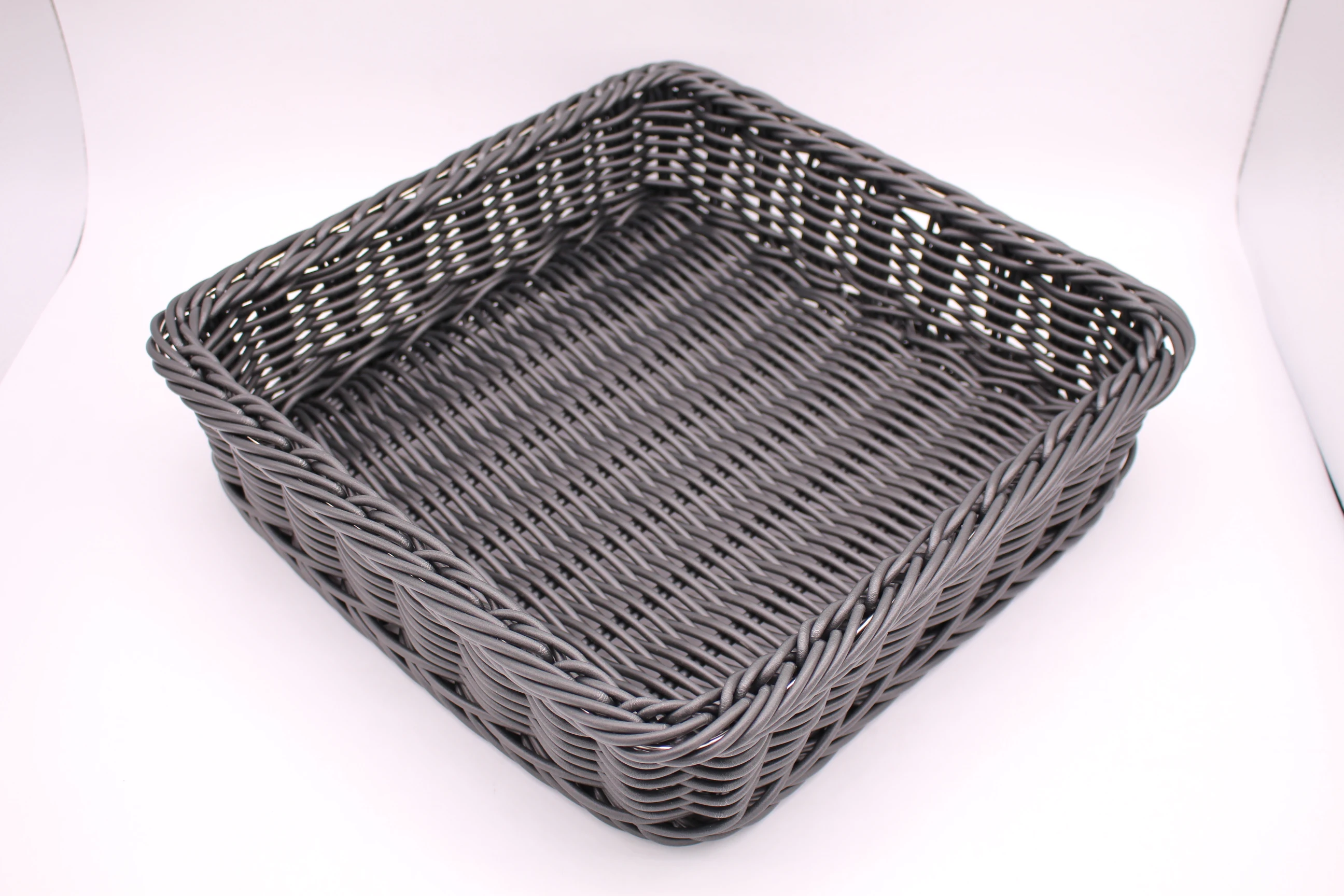 Handmade Plastic Rattan Large Rectangular Wicker Laundry Hamper Picnic Toy Box Storage Linen Laundry Basket