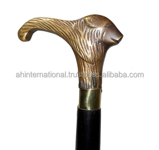 Walking Stick Unisex Men Women, Cane Brass Handle 3 Fold Adjust Black Rose Wood Shaft Easy to Carry Antique Look