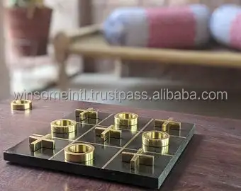 
Winsome International Mini Games Tic Tac Toe in Marble Unique Design Education Table Decor Mind Brain Teaser For Home Decoration 