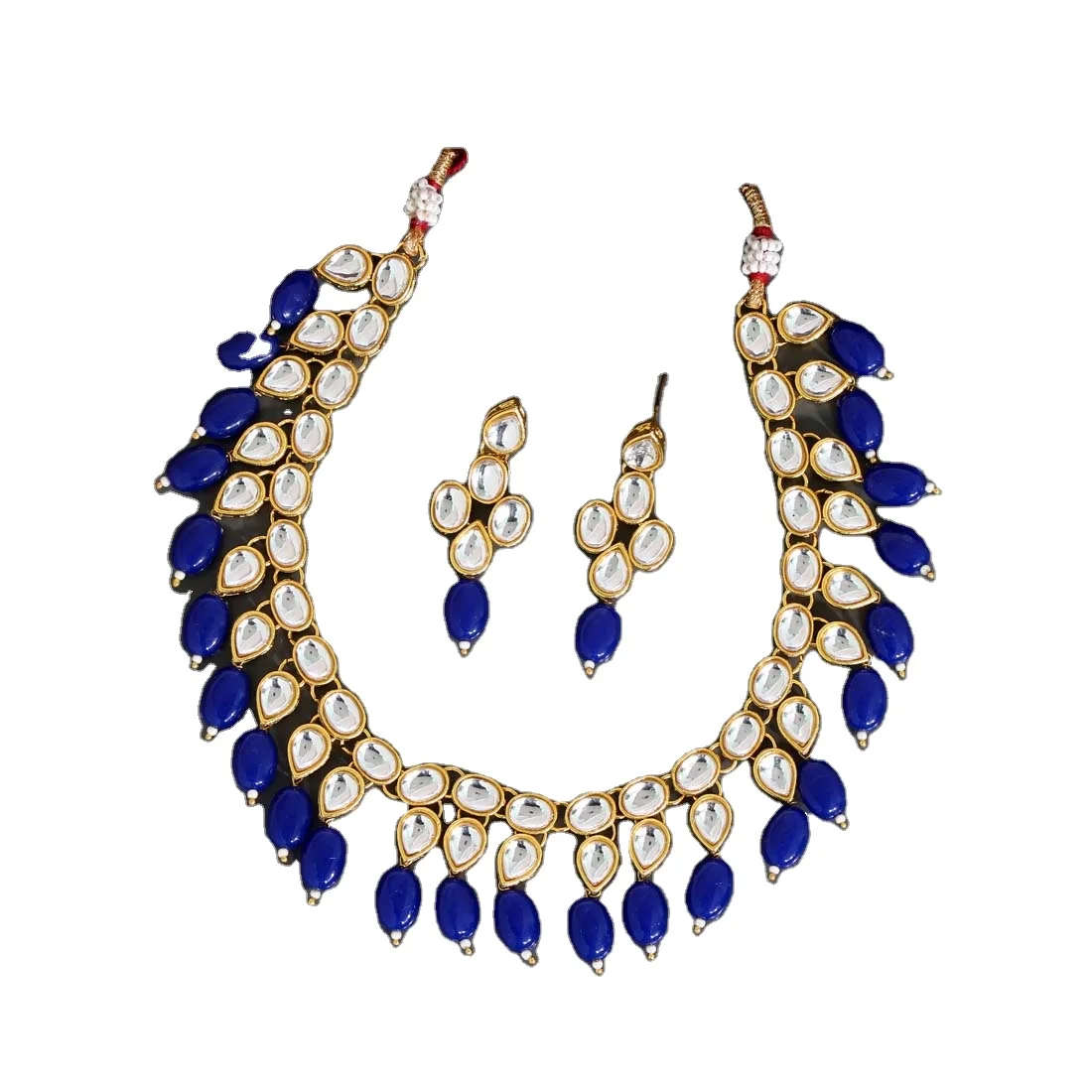 Indian jewelry Premium Kundan Necklaces Set  wholesales new trendy designs new collections for womens and girls stylish earrings