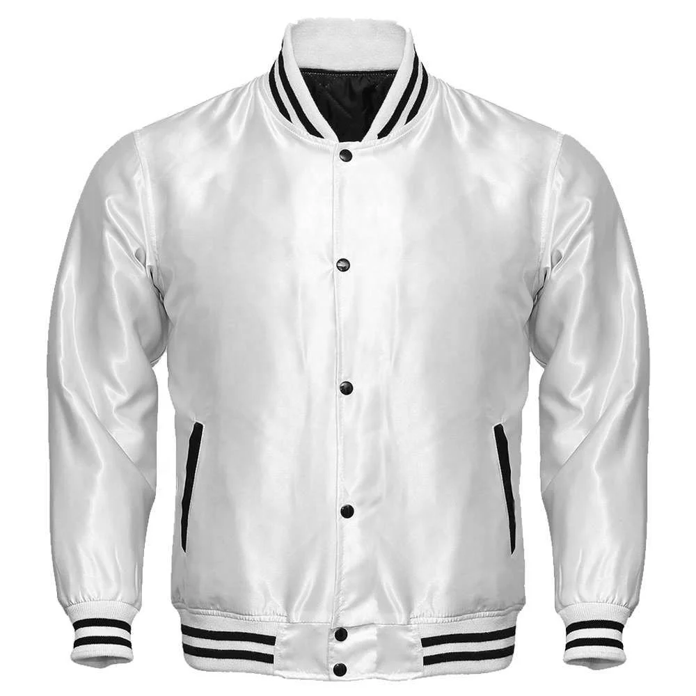 Men baseball Quilted bomber baseball Satin Varsity Jackets in all colors