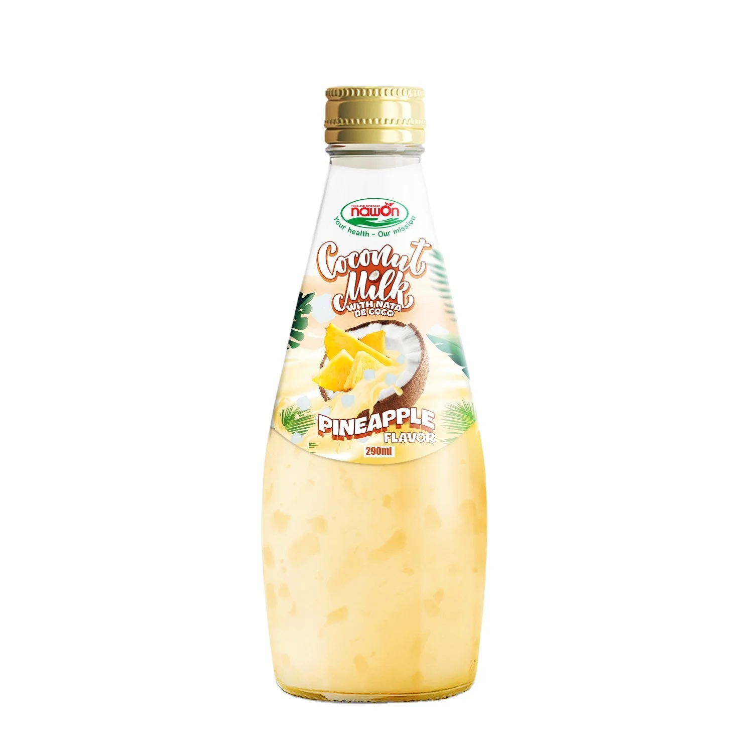 290ml Wholesale Price Coconut Milk with Nata de Coco Original Flavor Private Label OEM ODM Beverage Free Design