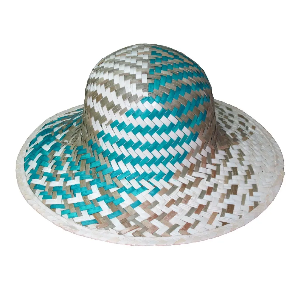 Natural Pink Cowboy Hat Made in Vietnam Fashionable Lady Beach Hat Plain Ribbon Outdoor Travel Durable Palm Leaf Straw Material