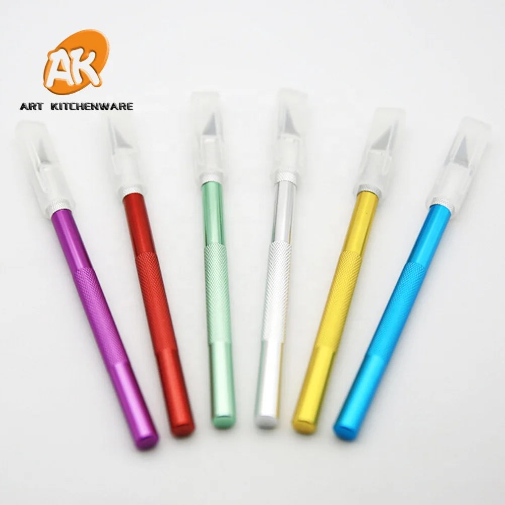 AK Sculpting Gum Paste Carving Baking Pastry Tools 6Pcs Blades Knife Fruit Fondant Cake Decorating Tools Carving Knife