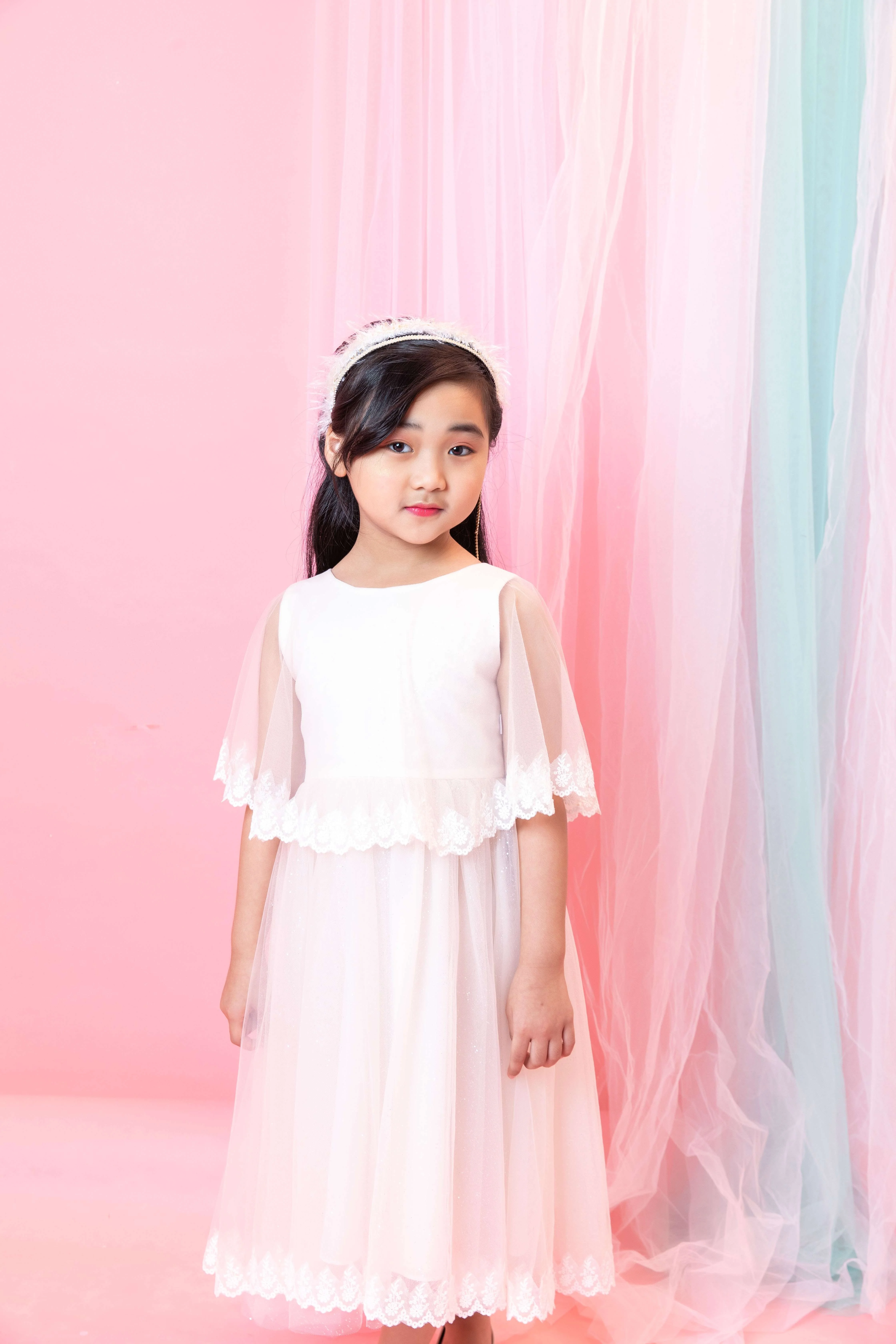  Платье принцессы для маленькой От 1 до 12 лет ручной работы девочек; Белое Бальное Королевский стиль платье малышей