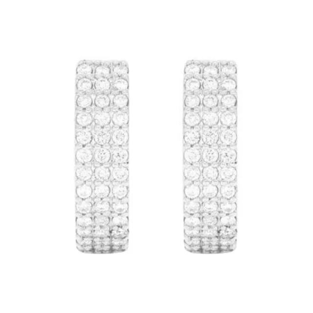 Three Row Huggie Hoop Earrings Delicate Earring Gold Plated Fashion Jewelry for Women New Style Antique Hoop Earrings With Stone