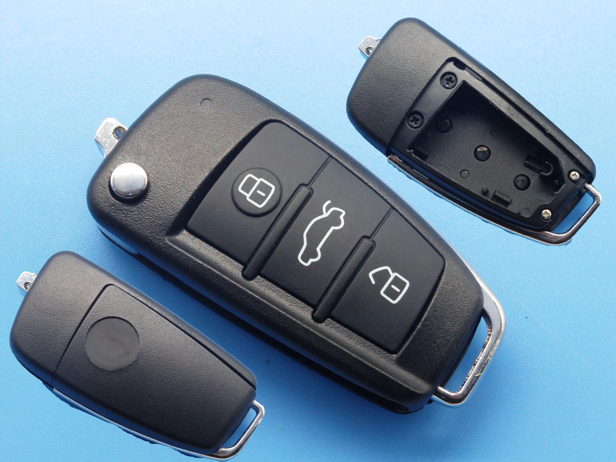 High Quality Universal Car Flip Remote Key Shell For A-udi Style B-Series 3 Buttons Without Blade