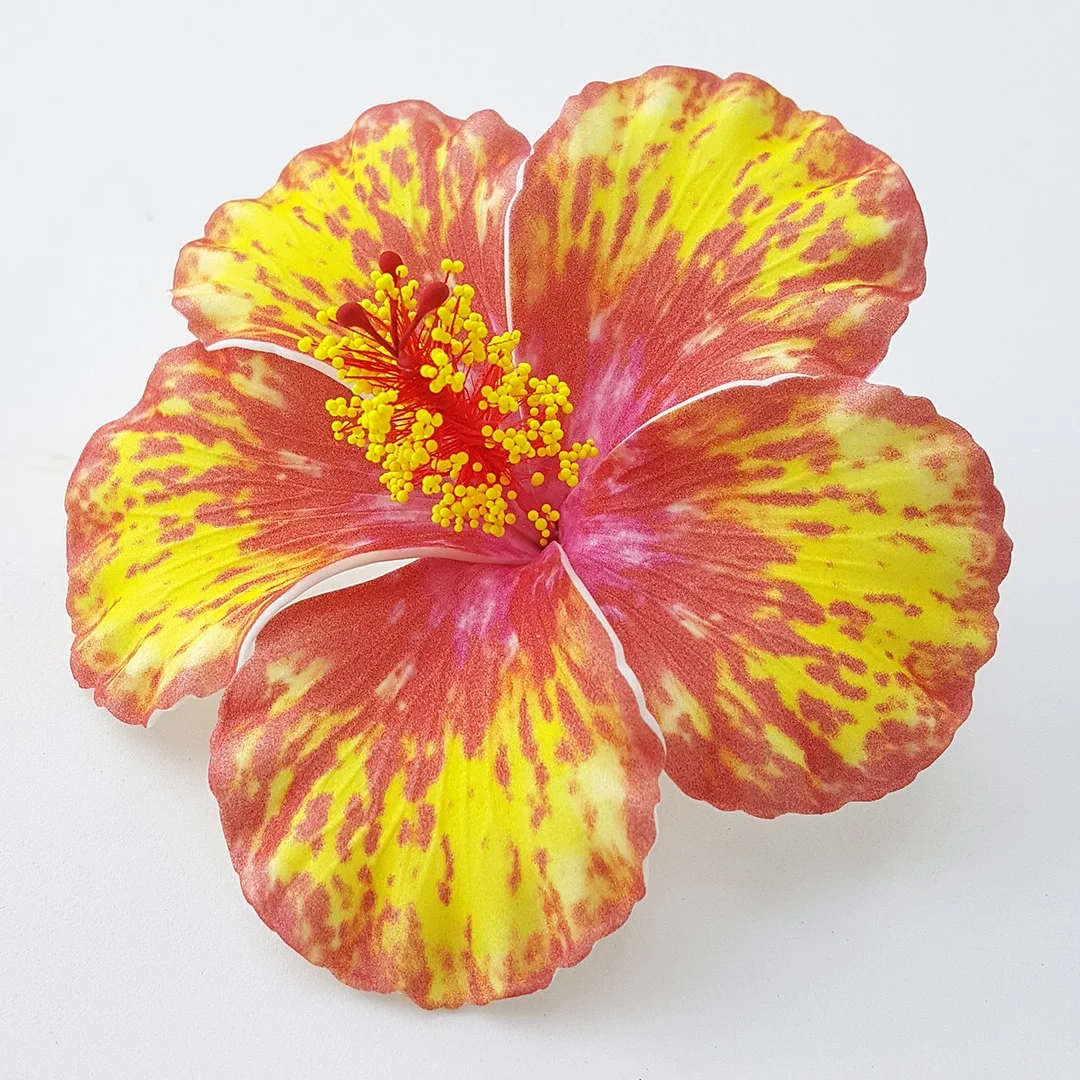Best seller good quality Handcraft Handmade artificial hibiscus foam flower with special tattoo and color pattern