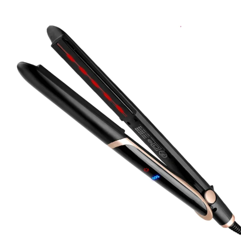 Ceramic tourmaline coated Instant Heating LCD temperature display Hair straightener Flat iron 360 degree anti-winding power cord