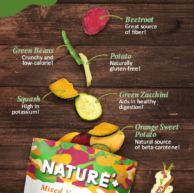 Mixed Veggie Chips Exotic Flavor Gluten Free Natural Nutrition Guilty Free Snacks Chips Healthy