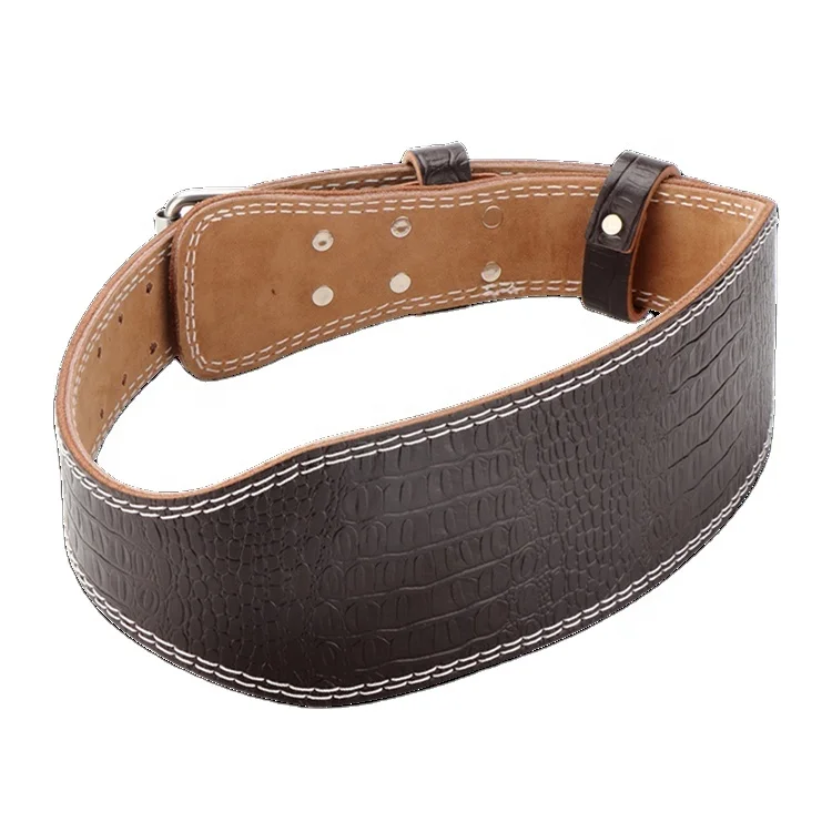 OEM Custom All Leather Stable Lower Back Support Gym Waist Slim Weight Lifting Belt Customized Printed Logo