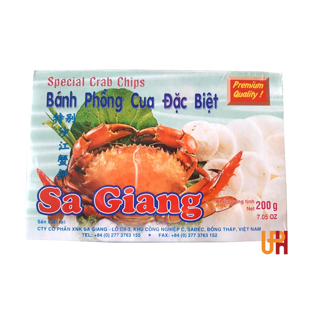 Vietnam Supplier Dried Seafood Colored Prawn Crackers for Fried Seafood Snacks Seafood Special crab chips - 200g