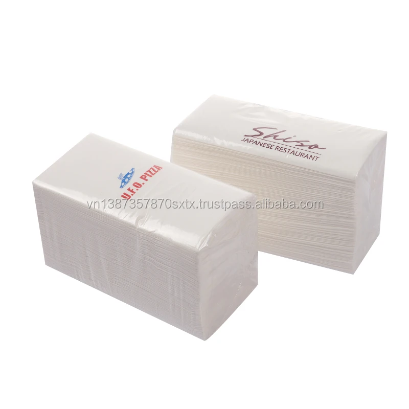 Unbleached bamboo paper Eco friendly disposable custom logo napkins for party brown cocktail paper napkin