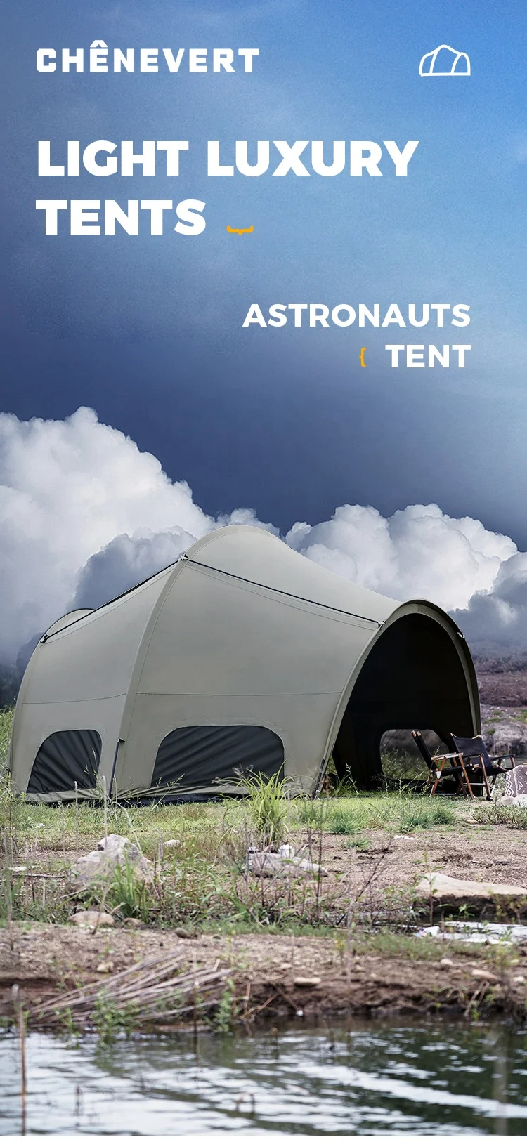 Four Season 20m2 Custom Storm Shade Dome Camping Tent With Aluminum Alloy Poles For Outdoor Camping Fishing Hunting