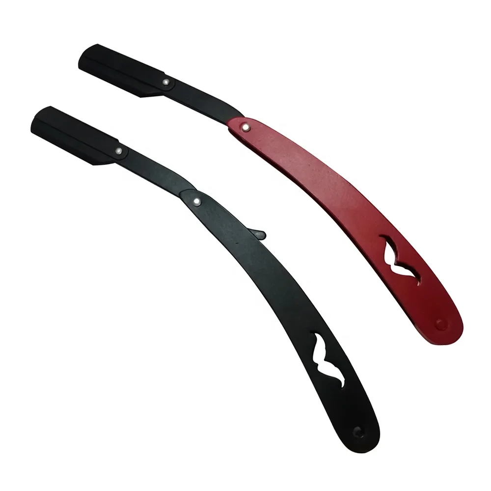 Усы ручка Профессиональная парикмахерская бритва из нержавеющей стали Сменное лезвие с прямым краем бритвенные станки для UD-RZ-0051