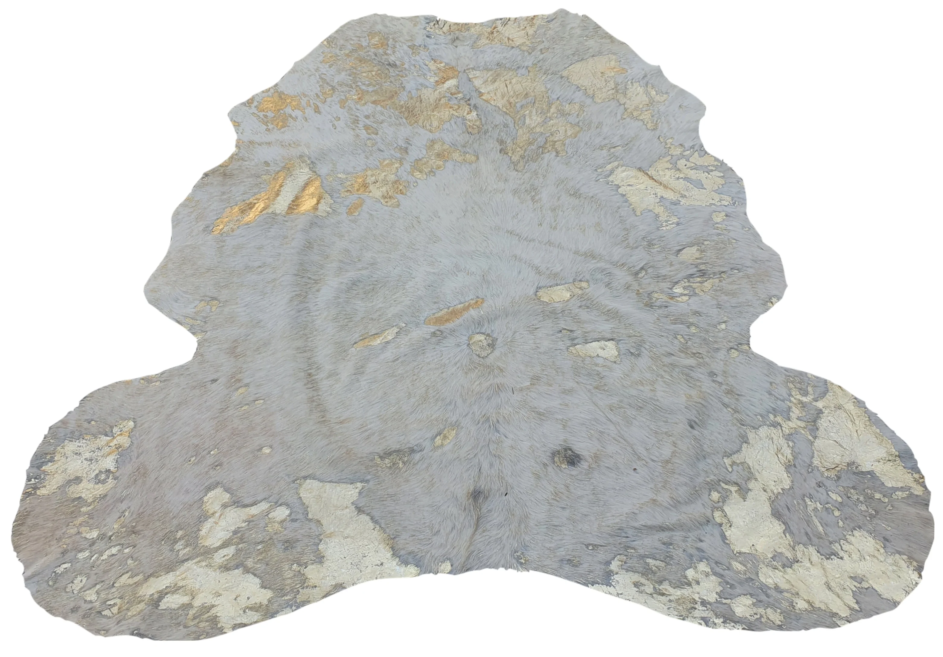 High Quality Trendy Natural Cream/Silver Color Genuine Leather Hair-on Cowhide Cow Skin Rug For Modern Indoor/Outdoor Decoration