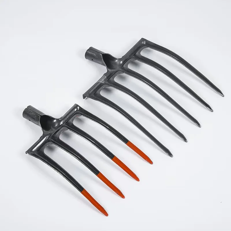 Agricultural 4-Tine Steel Fork Pitchfork Essential Gardening Tools for Soil Transferring Manure Mulch Grass Raking