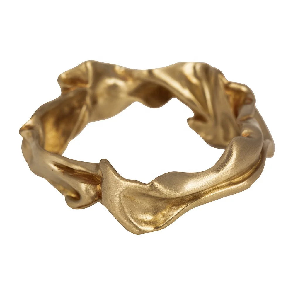 Роскошное Латунное матовое кольцо для салфеток набор из 2 предметов дома и отеля декоративное свадебное украшение с матовой золотой текстурой