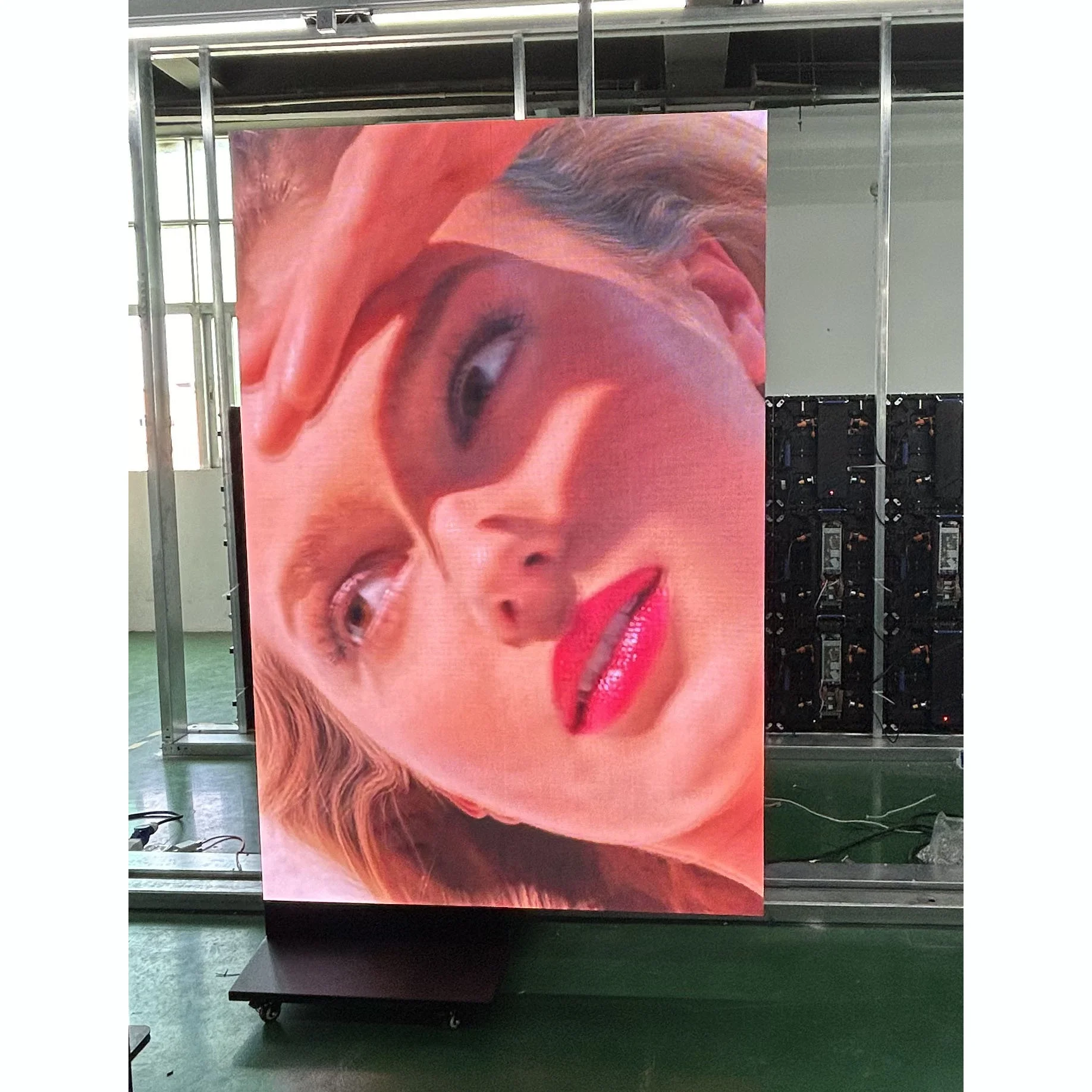 New design P2.5  floor standing double side foldable LED Poster Screen 640x1920mm