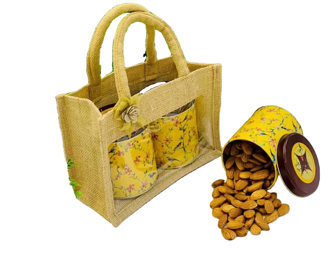 Jute Bag for Shopping, Vegetable, Dry Fruits and Gift with color set 100% bio-degradable and recyclable.