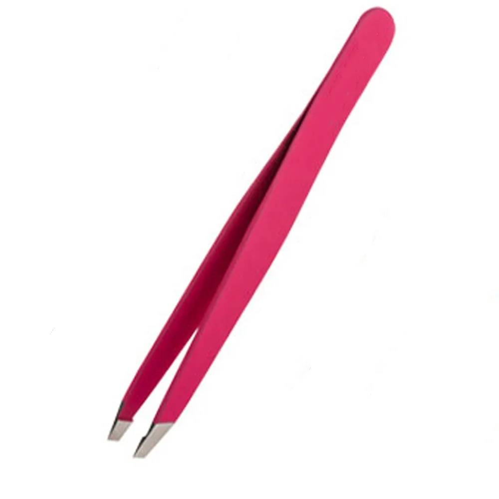 Small MOQ custom professional eyebrow clip stainless steel tweezers black