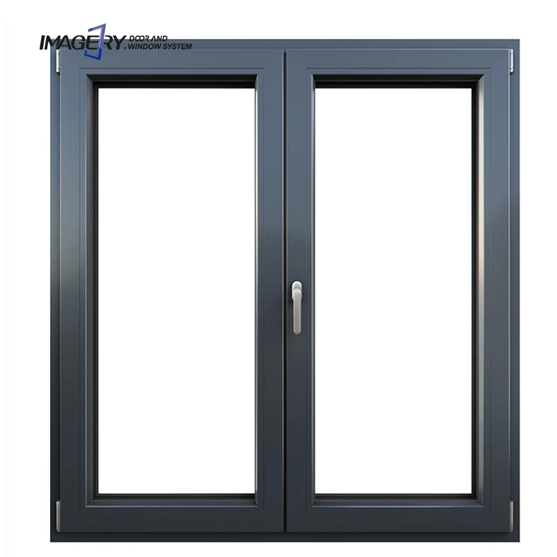 Imagery swing opening aluminium profile doors and  windows double glass casement window garden glass