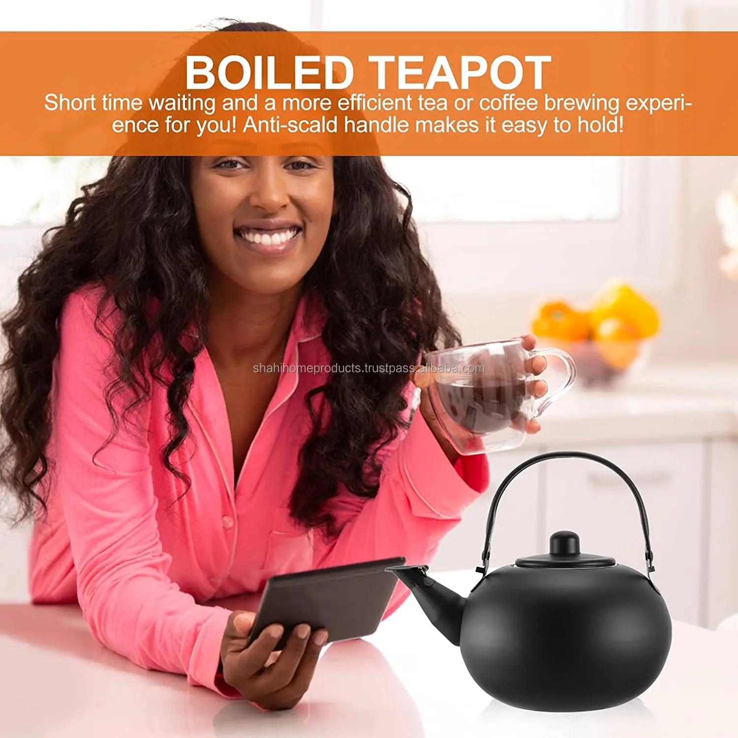 Stainless Steel Tea Kettle Whistling Teapot Water Boiling Kettle Drink Warmer Container Bottle for Home Gas Stovetop