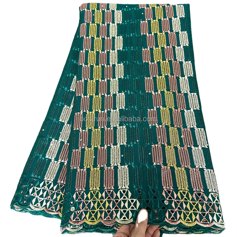 KC122 wholesale 2024 lafaya fabric with crystal stoneswiss voile lace african dresses nigerian lace sewing material