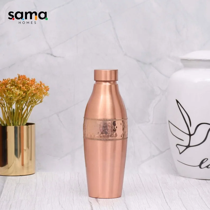 Lean Carafe Luxury Copper Water Bottle Pure Copper Water Copper Water Bottle Handmade at cheap price by LUXURY CRAFTS