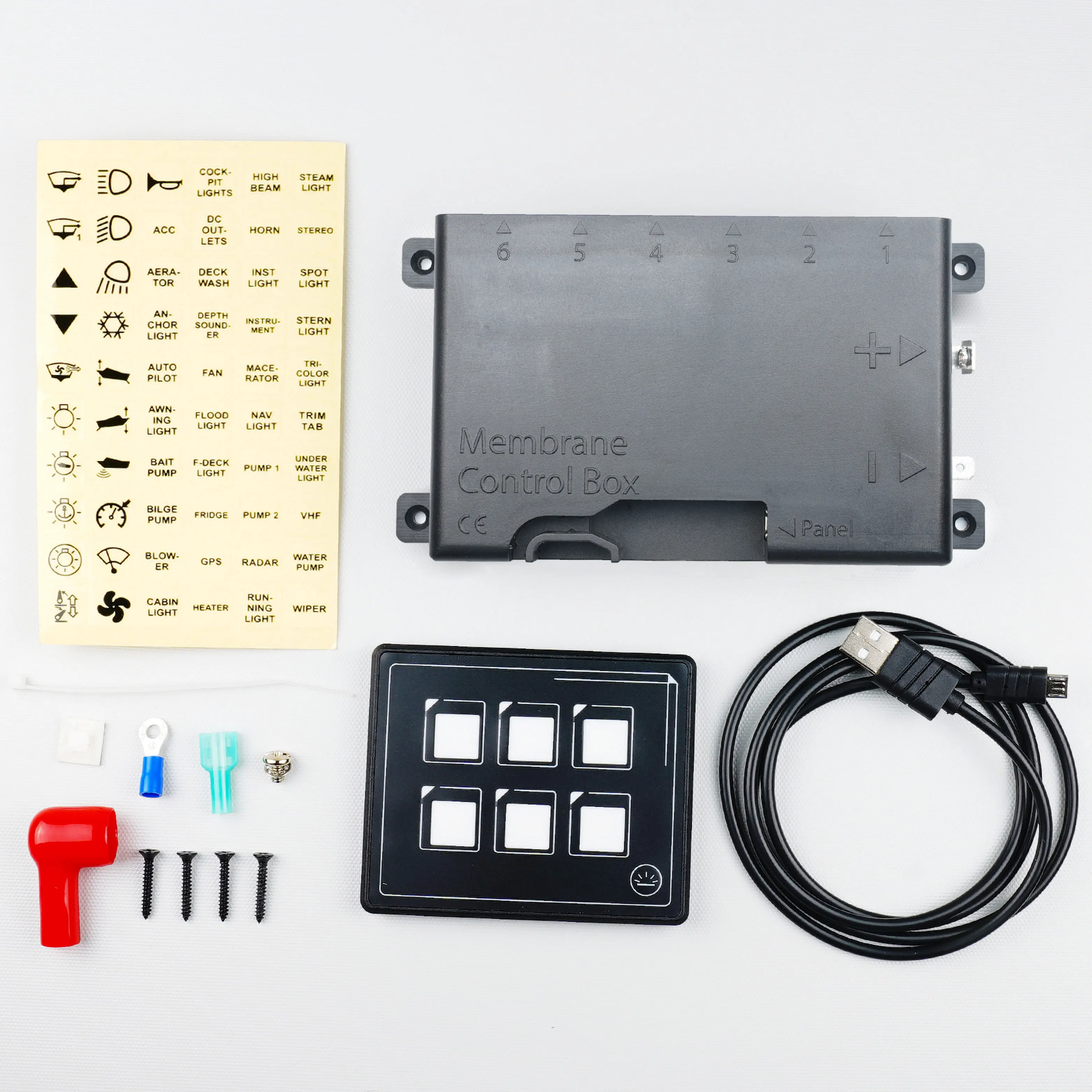 6 Gang marine rocker switch panel with APP Control