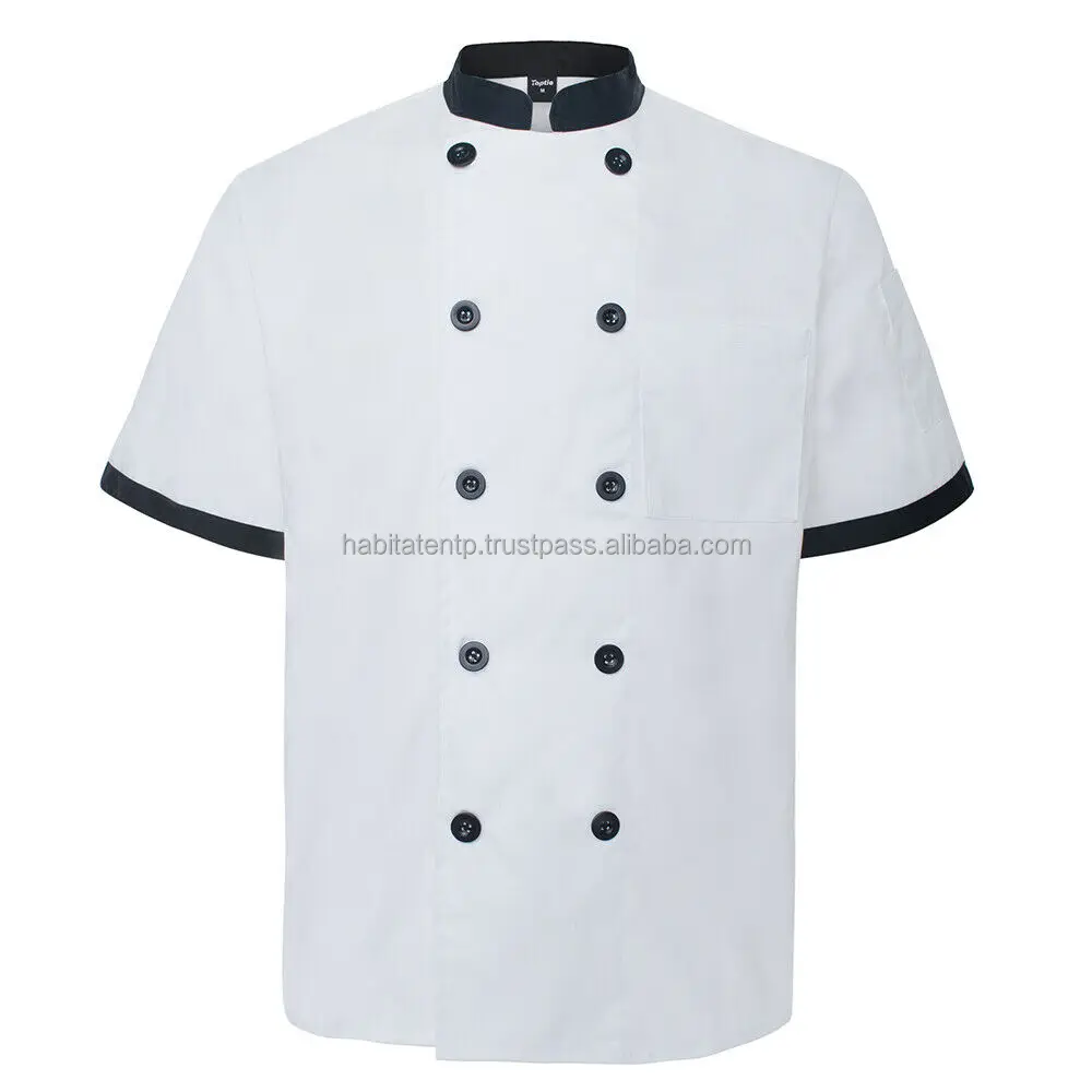 Custom Polyester Cotton Fabric kitchen Chef Coat Jackets