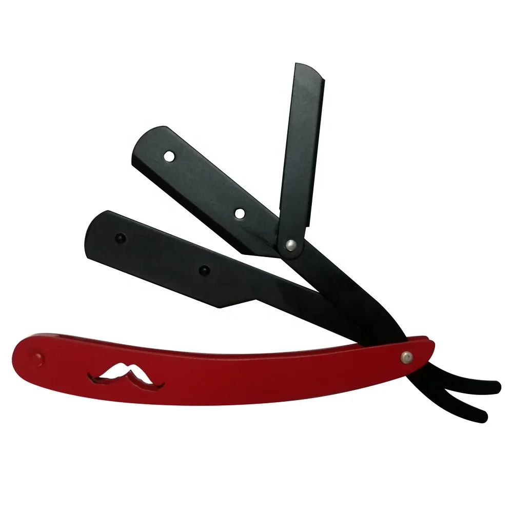 Усы ручка Профессиональная парикмахерская бритва из нержавеющей стали Сменное лезвие с прямым краем бритвенные станки для UD-RZ-0051