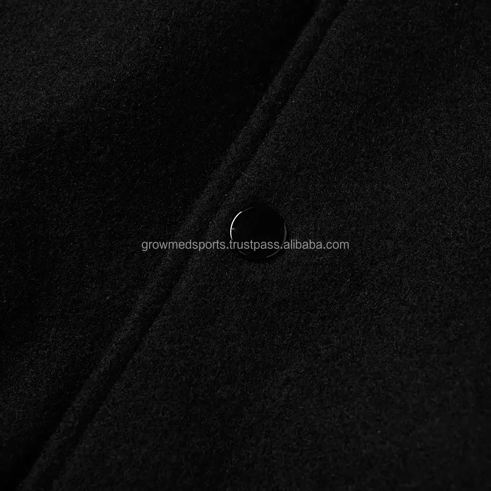 Street Fashion Men Casual Varsity Jacket Leather Sleeve Thick Warm Wool Fabric