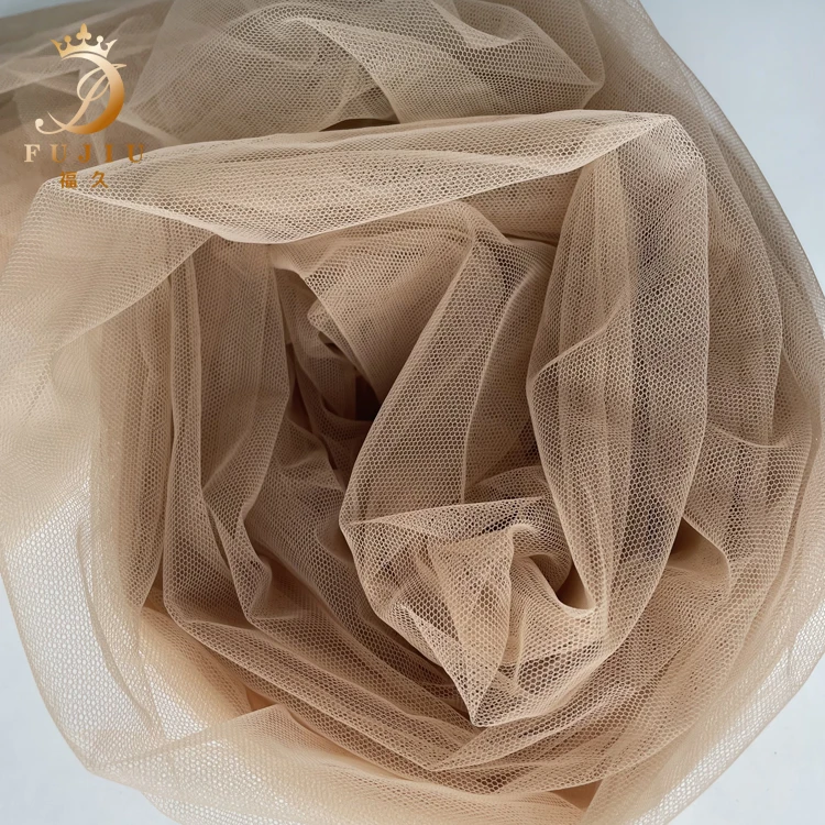 Popular Beautiful Wedding Soft Ivory Mesh Textile Nylon Glitter Tulle Fabric Mesh