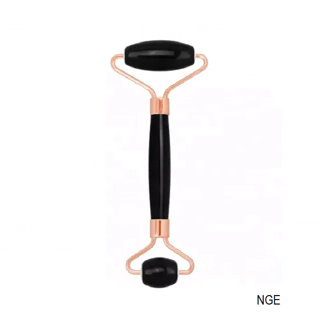 Hot Selling 100% Natural Spa Massage Tool Black Obsidian Body Jade Roller Gua Sha Set : Black Obsidian Jade Roller
