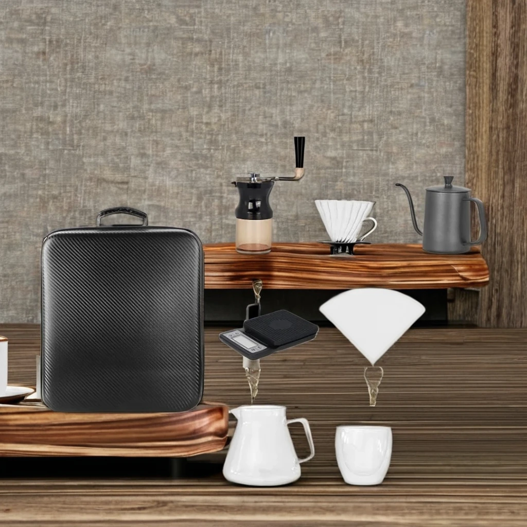 Outdoor travel drip coffee set gifts set with manual coffee grinder Pour Over Manual Drip Coffee Kit