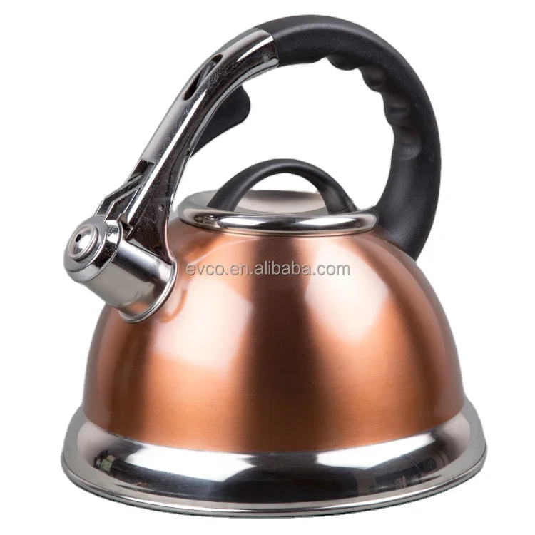 Camille 3.0 Qt. Stainless Steel Stove Top Whistling Tea Kettle Water Kettle Camp Kettle in Copper Color