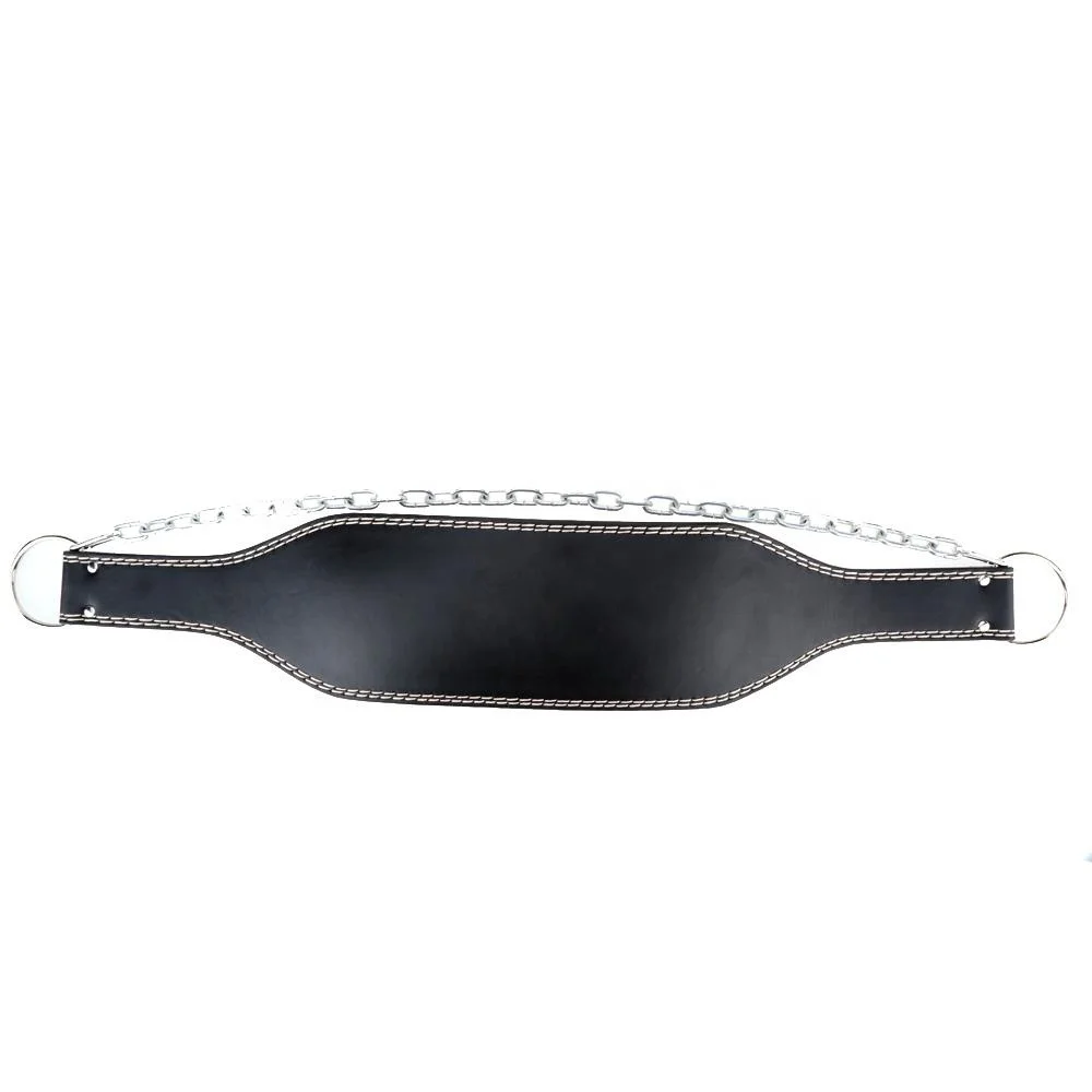 Сверхпрочный удобный кожаный ремень с металлической цепью для тяжелой атлетики