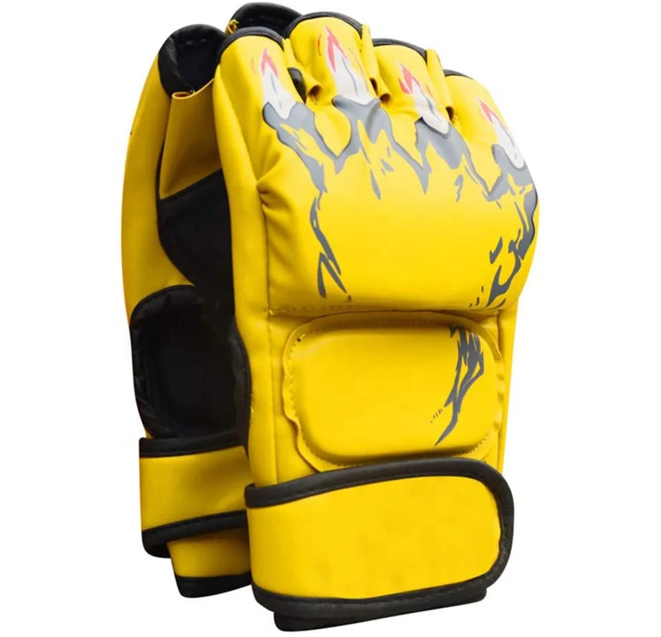  Высококачественные профессиональные пользовательские MMA Перчатки оптом Пользовательский логотип боксерские полуперчатки