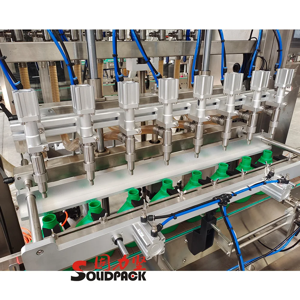 Solidpack 16 heads Automatic Insectcide Chemical Liquid Linear Gravity Bottle Filler Capping Machine
