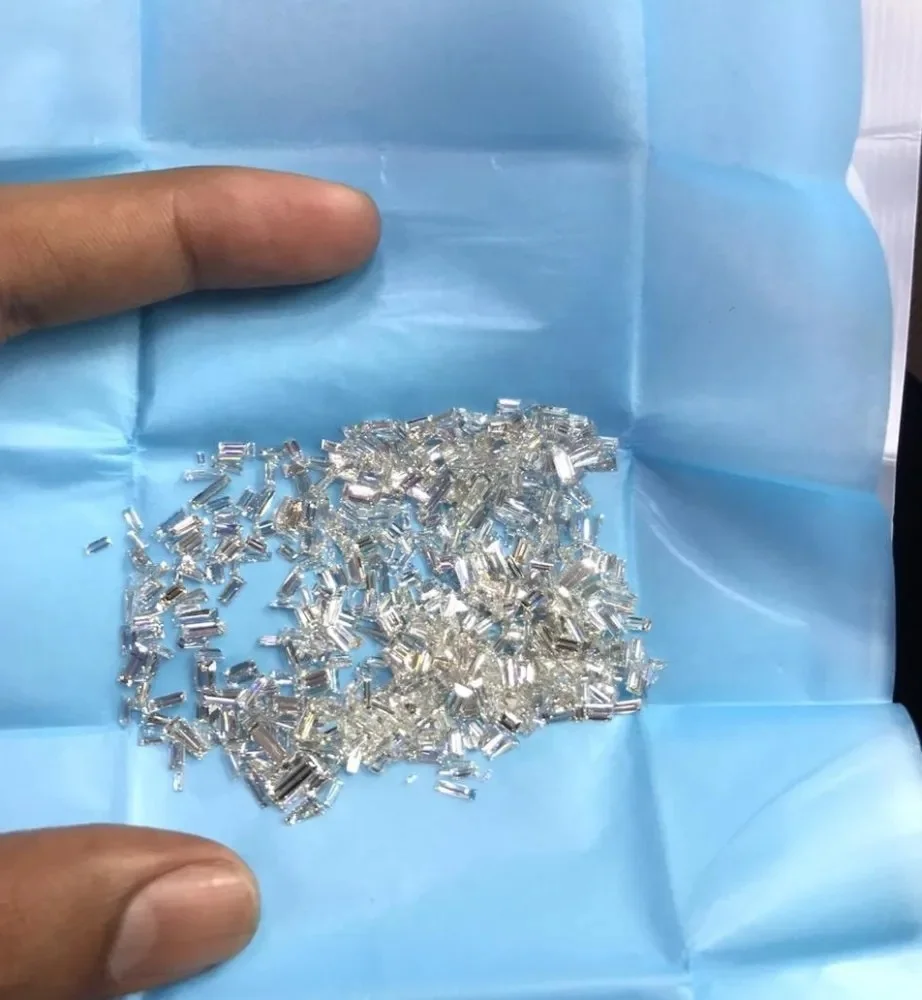 melee sizes wholesale straight baguette step cut D color vvs clarity white loose Women Fine Jewelry Silver Plated