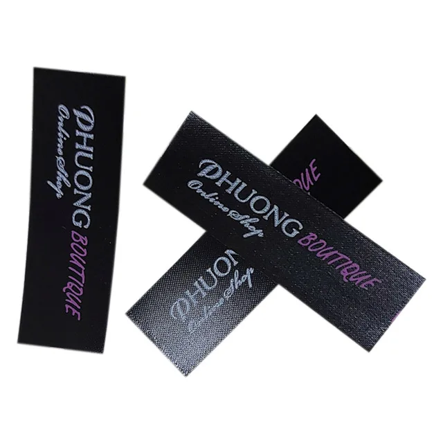 MORI Custom Clothing fabric neck Woven Label printed Brand logo High quality Garment Textile designer tags For Clothing Brand