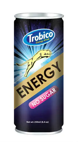 Canned Energy Drink with Cherry Flavor Trobico Beverage OEM Label Caffeine Bottle KOSHER Power Style Packing Packaging Gap Fat