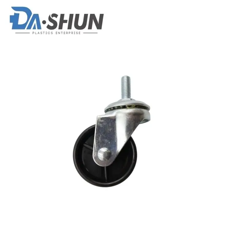 Heavy duty black 50mm screw movable industrial caster wheels