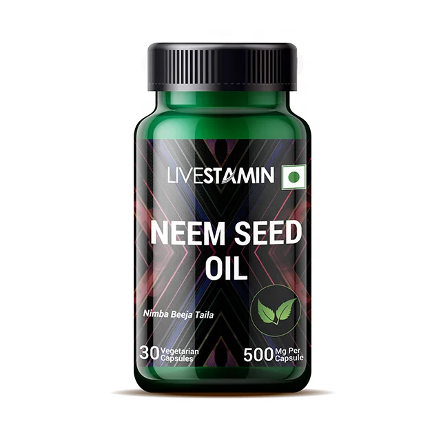 
Neem Seed Extract Capsules Azadirachta indica 500mg Anti-inflammatory and Anti-bacterial Supplement Private Label GMP ISO 