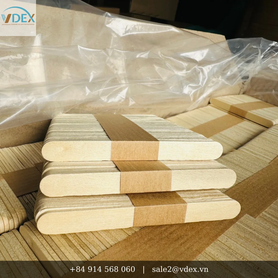 Ice Cream Wooden Sticks With or Without logo Plastic Large Disposable Ice Cream Popsicle Sticks Lollipop Wood Craft Sticks