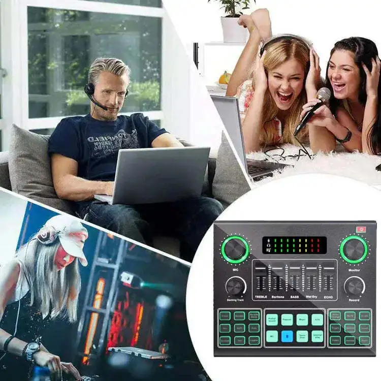 V9 Excellent Quality of Voice and Music Professional sound card for Live Broadcast Mic